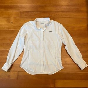 Columbia PFG Tamiami LS Shirt - Medium - White